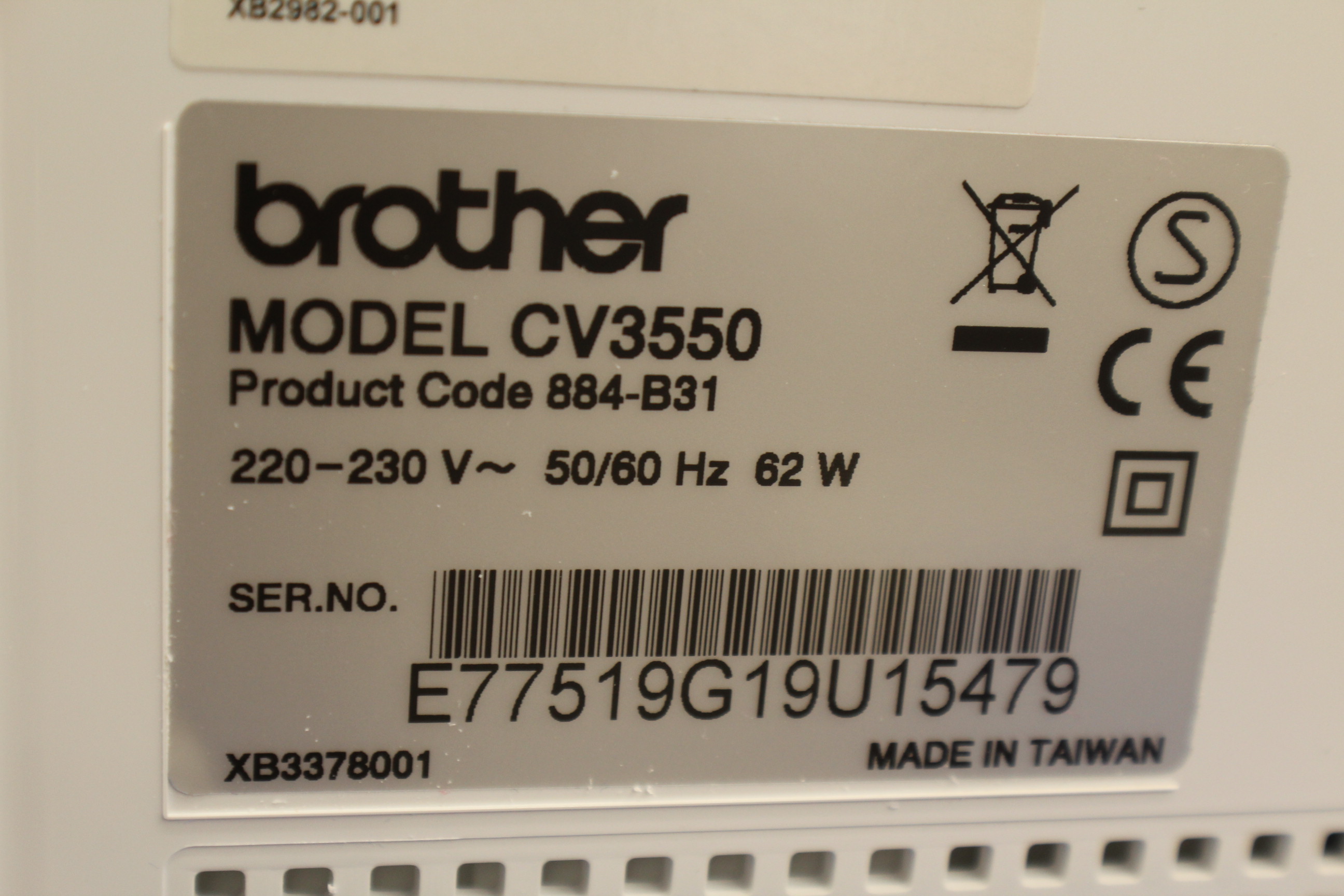 Brother Coverstich Maschine CV3550 Second Hand Sr. Nr. E77519G19U15479