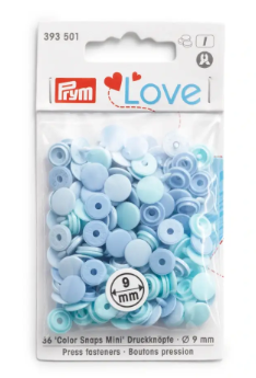 Druckknopf "Color Snaps Mini", Prym Love, 9mm, hellblau