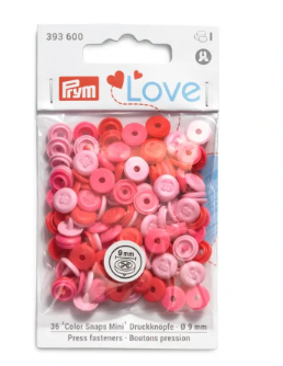Druckknopf "Color Snaps Mini Annähoptik", Prym Love, rosa, 9mm